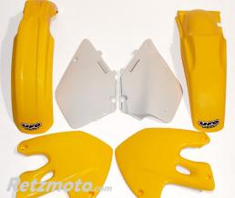 Kit plastique UFO couleur origine jaune/blanc Suzuki RM125/250