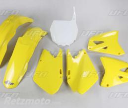 Kit plastique UFO couleur origine jaune/blanc Suzuki RM125/250