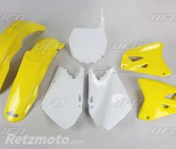 Kit plastique UFO couleur origine jaune/blanc Suzuki RM125/250