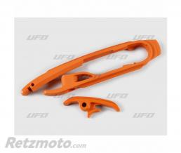 UFO Kit patin de bras oscillant + patin de cha�ne inf�rieur UFO orange KTM