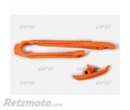 UFO Kit patin de bras oscillant + patin de cha�ne inf�rieur UFO orange KTM