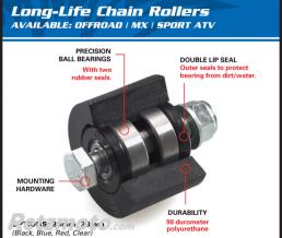 Roulette de chaine sup�rieur/inf�rieur noir Honda CRF250/450