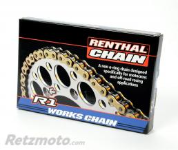 Cha�ne de transmission RENTHAL 420 R1 Works 134 maillons or/noir - type clip