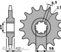 Pignon 12 dents PBR chaine 520 HUSQVARNA WR400
