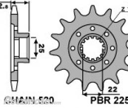 Pignon PBR 14 dents acier type 2252 pas 520 MV Agusta F3