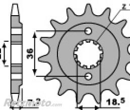 Pignon PBR 15 dents acier type 2067 pas 520 Honda