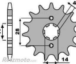 Pignon PBR 15 dents acier type 2118 pas 428