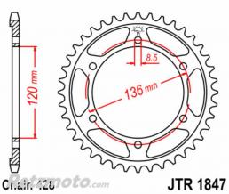 Kit cha�ne Yamaha TDR125 JT 428HDR 16x57 renforc�e - couronne standard