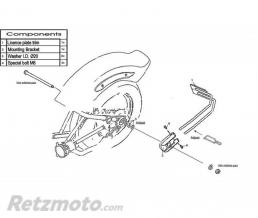 Support de plaque immatriculation moto Ras de roue UNIVERSEL noire