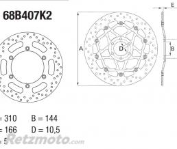 BREMBO Disque de frein BREMBO Oro fixe