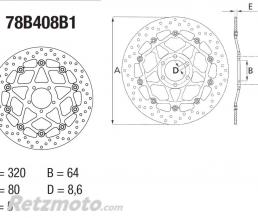 Disque de frein BREMBO Oro flottant