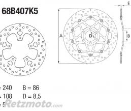BREMBO Disque de frein BREMBO Oro fixe