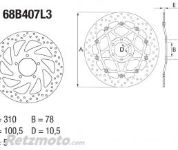 BREMBO Disque de frein BREMBO Oro fixe