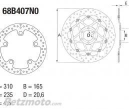 BREMBO Disque de frein BREMBO Oro fixe