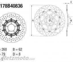 BREMBO Disque de frein BREMBO Oro flottant