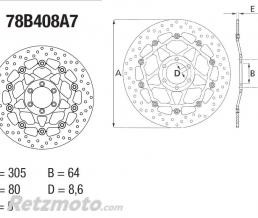 BREMBO Disque de frein BREMBO Oro flottant