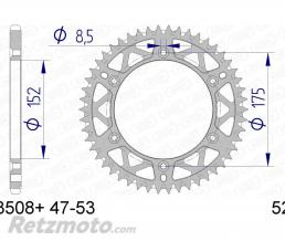 Couronne AFAM 48 dents alu pas 520 type 13508 Yamaha
