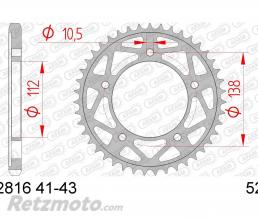 Couronne AFAM 40 dents acier pas 525 type 12816 Yamaha YZF-R1