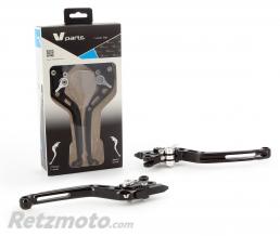 V-PARTS Leviers V-PARTS standard 175mm taill� masse noir/visserie alu avec adaptateurs par paire Triumph