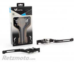 V-PARTS Leviers V-PARTS repliables 177mm taill� masse noir/visserie alu avec adaptateurs par paire KTM