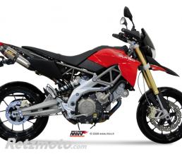 Silencieux double MIVV Suono inox/casquette carbone Aprilia Dorsoduro 750