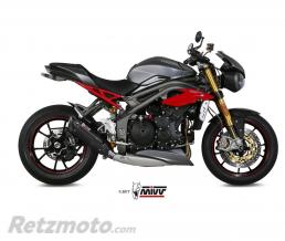 Silencieux MIVV Suono inox noir/casquette carbone Triumph Street Triple 1050