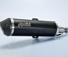 Silencieux POLINI Maxi-Scooter alu noir/casquette alu Piaggio MP3 500