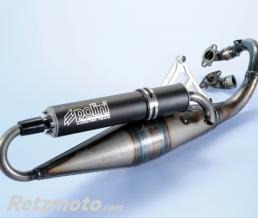 Ligne compl�te POLINI Scoot Team 3 acier/silencieux alu noir Peugeot